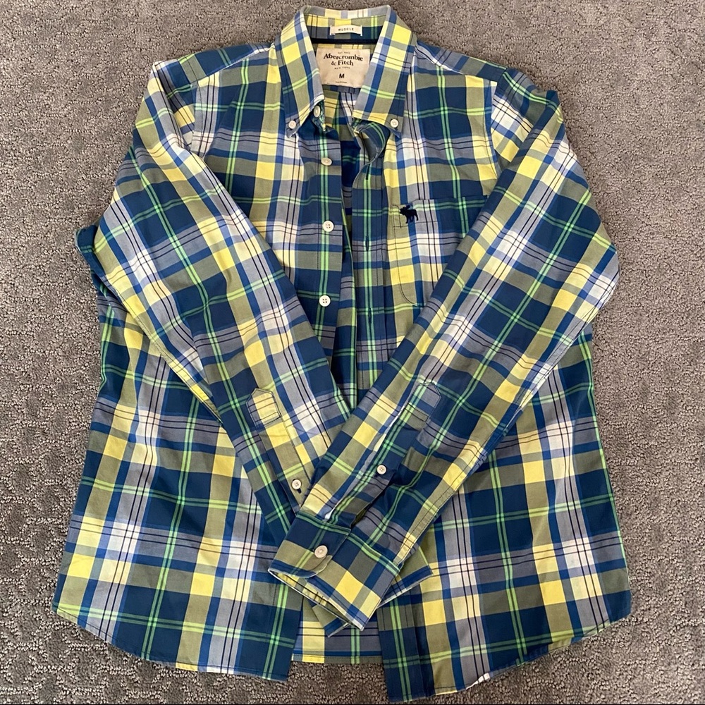 EUC Men’s Abercrombie & Fitch Plaid Button Down Shirt